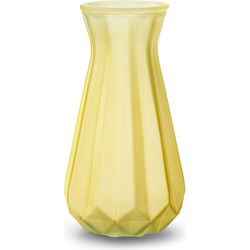 Jodeco Bloemenvaas - Stijlvol model - geel glas - H18 x D11,5 cm - Vazen