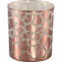 PMTD Windlicht Desiree Giraffeprint Roze 10 Cm