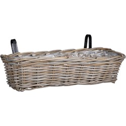 Mica Decorations Marcia Mand - 60x19x15 cm - Rotan - Grijs