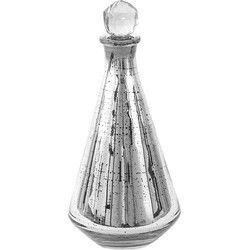 Clayre & Eef Decoratie Fles  Ø 12x26 cm Zilverkleurig Glas Woondecoratie
