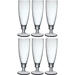 Bormioli Rocco Bierglazen Harmonia - 6 stuks - op voet - 275 ml - Bierglazen
