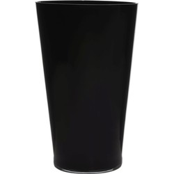Vaas/bloemenvaas van glas - zwart - conisch model - 40 x 25 cm - Vazen
