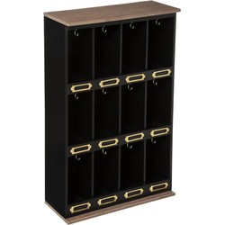 Hotel sleutelkastje van MDF 33 x 13 x 53,5 cm zwart - Sleutelkastjes