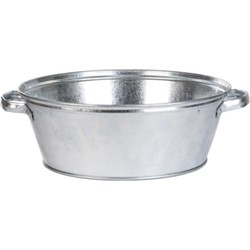 Set van 1x Ronde metalen plantenbakken/teilen 16 x 38 cm 11 liter tuindecoratie - IJzeren emmer / teil