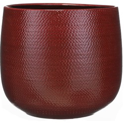 Mica Decorations Plantenpot - keramiek - rood - 29 x 25 cm - Plantenpotten