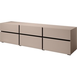 Meubella TV-Meubel Cainan - Beige - Zwart - 180 cm