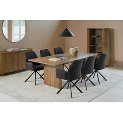 Armstoel Antraciet Stof - Draaibaar - 61x63x88,5cm - Lugo - Set van 2
