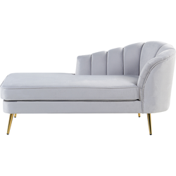ALLIER - Chaise longue - Lichtgrijs - Rechterzijde - Fluweel