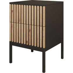 Meubella - Nachtkastje Marbella - Zwart - 40 cm