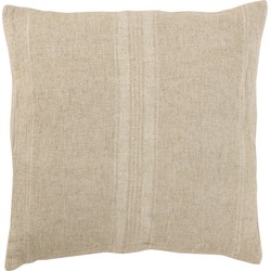 J-line - Kussen Strepen Linnen Beige Vierkant - 46x45x14cm