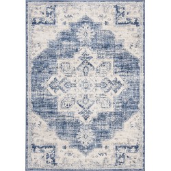 Safavieh Traditional Indoor Woven Area Rug, Brentwood Collection, BNT865, in Ivory & Navy, 122 X 183 cm