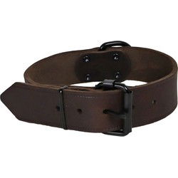Halsband soft leder 30mm/40cm bruin
