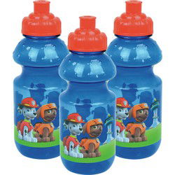 3x paw patrol bidon - 350 ml - kunststof - pop-up - drinkbeker - beker - Schoolbekers