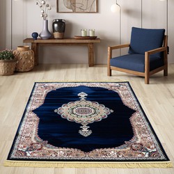 Isfahan vloerkleed - Oosters Medaillon Klassiek - Blauw - 300 X 400 CM