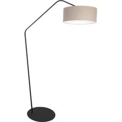Anne Lighting - vloerlamp - ZigZag - grijs zwart - metaal - booglamp - E27 - 4245ZW