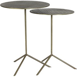 Light&living Bijzettafel S/2 Ø36x48+Ø39x52 cm PELARCO antiek brons