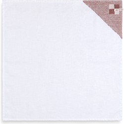 Knit Factory Linnen Theedoek - Poleerdoek - Keuken Droogdoek Block - Ecru/Stone Red - 65x65 cm