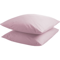 DoubleDry Kussensloop 2 stuks - 100% natuurlijk katoen - 2x 60x70 - licht roze