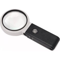 Decopatent® Staande Hand Loep met LED verlichting - 10x & 25x Vergroting - Vergrootglas - Lezen voor Slechtziende -  23 x11 x 3 Cm