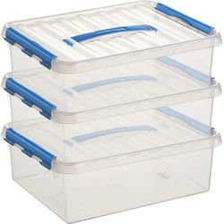 Sunware opbergbox - 3x - transparant - 10L - 40 x 30 x 11 cm - Opbergbox
