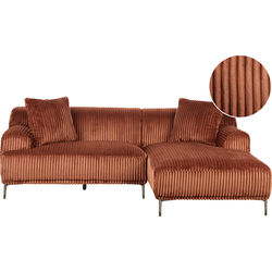 STENUM - Hoekbank 3-zits - Bruin - Linkszijdig - Corduroy