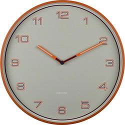 Wandklok Lined Numbers - Oranje - Ø40cm