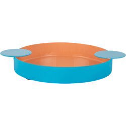 Present Time - Dienblad Double Funky Medium - Peach orange & aqua blue
