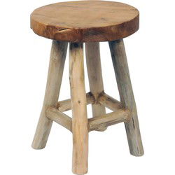 Mega Collections krukje/bijzet stoel - hout - D30 x H42 cm - Krukjes