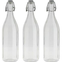 Bormioli rocco waterfles beugeldop - 6x - helder transparant - 1000 ml - Weckpotten