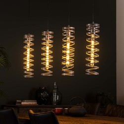 Hoyz - Industriele Hanglamp - 4 Lampen - Spiraal