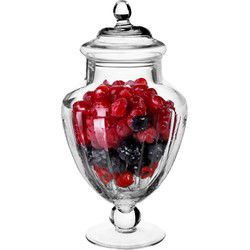 Secret de Gourmet Snoeppot/voorraadpot op voet - glas - 2100 ml - Voorraadpot