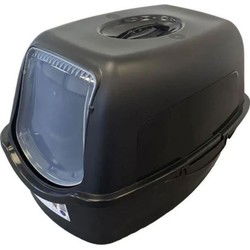 Huisdierontwerp samba toilethuis - 56 x 40 x 39 cm - zwart en wit - voor katten