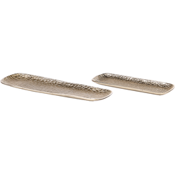 BRANTAS - Decoratief dienblad set van 2 - Goud - Aluminium