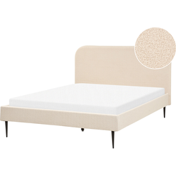 Beliani FLAYAT - Tweepersoonsbed-Beige-Bouclé