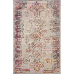 Safavieh Boho Indoor Woven Area Rug, Crystal Collection, CRS517, in Light Grey & Purple, 91 X 152 cm