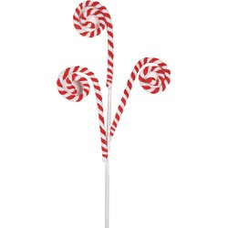 Clayre & Eef Kerstdecoratie Zuurstok 66 cm Rood Kunststof