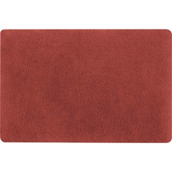 Spirella badkamer vloer kleedje/badmat tapijt - hoogpolig en luxe uitvoering - terracotta - 50 x 80 cm - Microfiber - Badmatjes