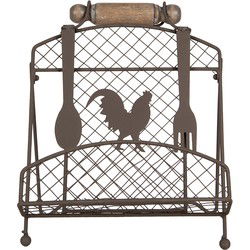 Clayre & Eef Kookboekstandaard 23x21x31 cm Bruin Metaal