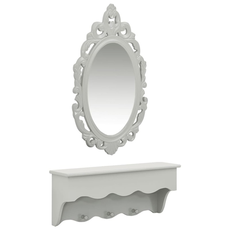 Prolenta Premium Wandset met spiegel en haken grijs - 