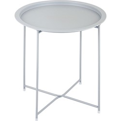 SVJ Bijzettafel Rond - 47 x 47 x 51 cm - Metaal - Lichtgrijs