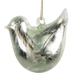 Clayre & Eef Hanger Vogel 7 cm Groen Glas