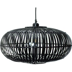 Groenovatie Bamboe Hanglamp, Handgemaakt, Zwart, ⌀50 cm