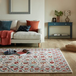 Laagpolig vloerkleed Iris Traditional - Klassiek - Oosters - Rood / Blauw - 200 x 290 cm