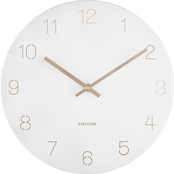 Karlsson - Wandklok Charm Engraved Numbers Small - Wit- Ø30cm