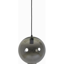 Light&living Hanglamp Ø30x28 cm SUBAR mat zwart+smoke glas