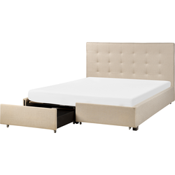 ROCHELLE  - Bed opbergruimte - Beige - 160 x 200 cm - Polyester