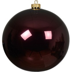 Kerstballen glas d15 cm donker mauve G