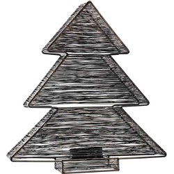 PTMD Bibi Kerstboom Windlicht - 36 x 9 x 40 cm - Ijzer - Zwart