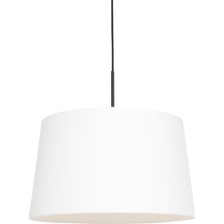 Hanglamp met linnen witte kap Steinhauer Sparkled Light Wit