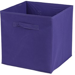 Urban Living Opbergmand/kastmand Square Box - karton/kunststof - 29 liter - paars - 31 x 31 x 31 cm - Opbergmanden